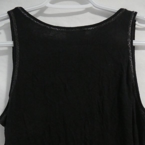 AQUA ROSE | xs extra small | Black Tank Top With Shiny Silver Trim | GUC - Picture 9 of 12